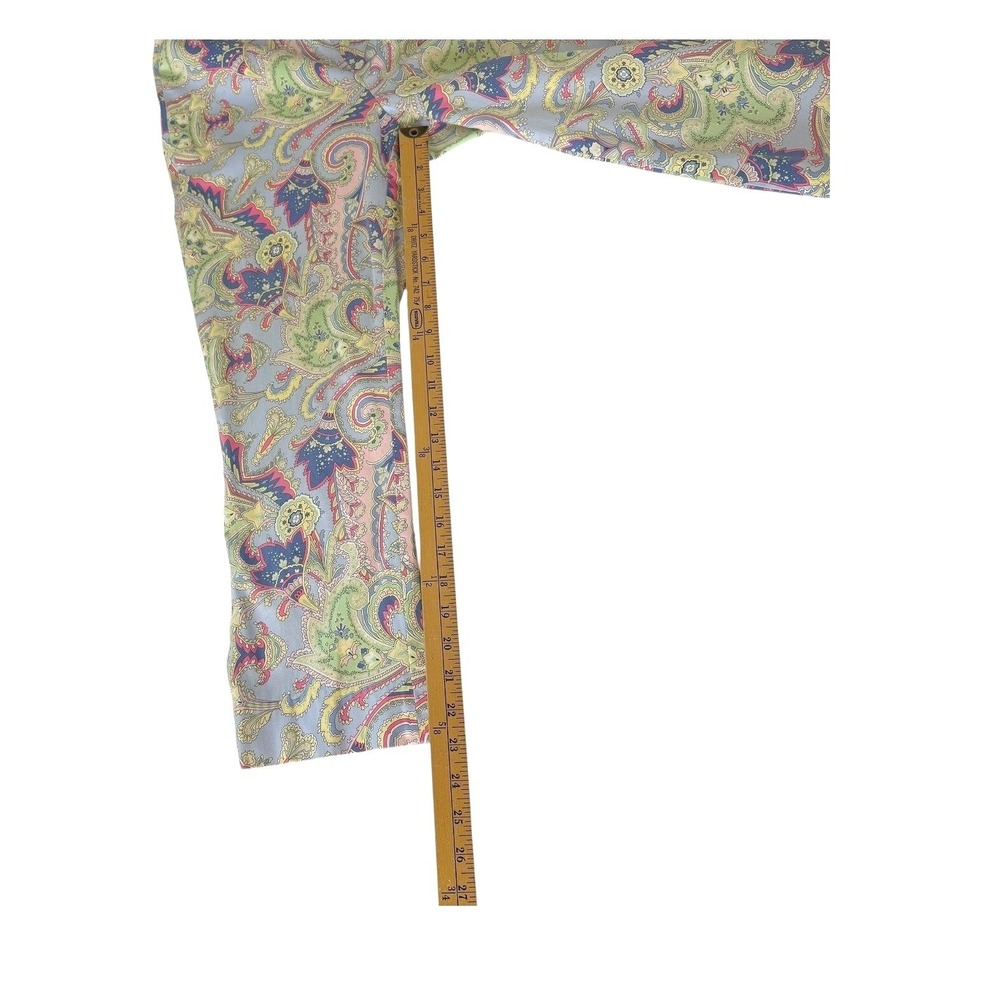 Lauren Ralph Lauren Pants 6P Blue Paisley Petite Ankle Crop Side Zip Cotton Blen - Picture 4 of 7